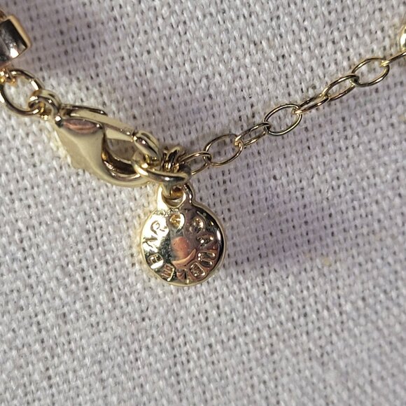 Baublebar Gold-Tone Mesh Necklace W/ Rhinestones & Adjustable Chain - Picture 3 of 3